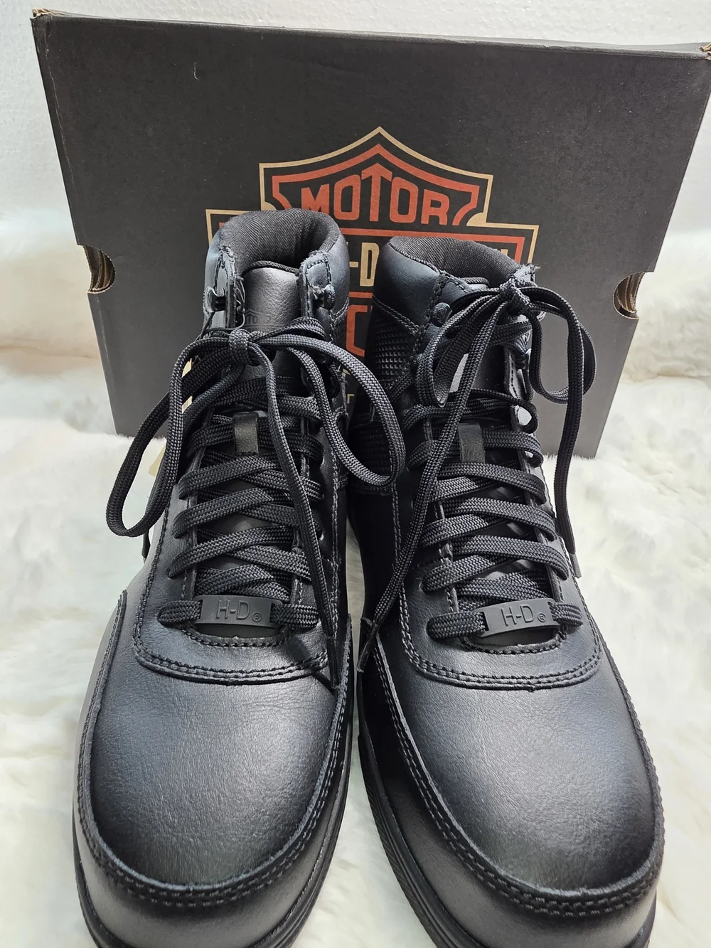 Harley‑Davidson Black Men's Leather Lace-Up Motorcycle Steel Toe Boots